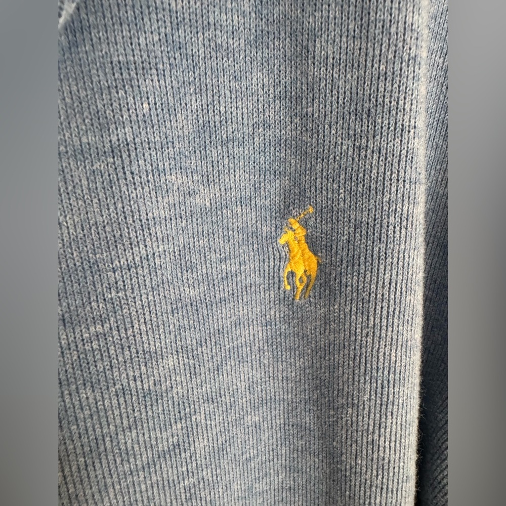 Polo Ralph Lauren Blue Full Zip Hoodie Sweater | Cotton Knit | Size M - Picture 5 of 10